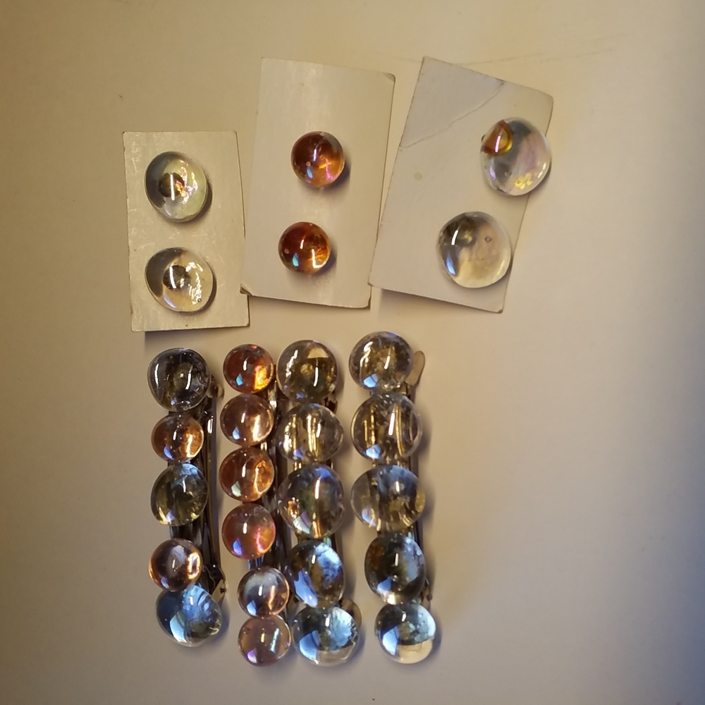 3/$25 LOT OF (4) Large Barrettes and (3) Pairs of Earrings new
